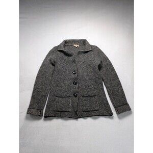 COCOGIÓ Made in Italy Gray Wool Blend Button-Front Cardigan Jacket - Size S
